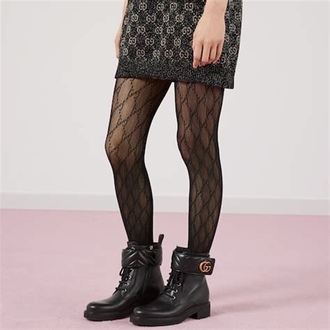 black gucci interlocking g tights|gucci black distressed tights.